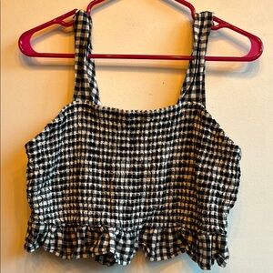 American Eagle Outfitters Gingham Black and White Crop Top